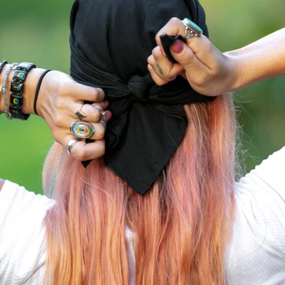 Buddha Pants Unisex One Size Boho Fashion Hippie Bandana Variety (3 Pack) Black - Picture 7 of 8